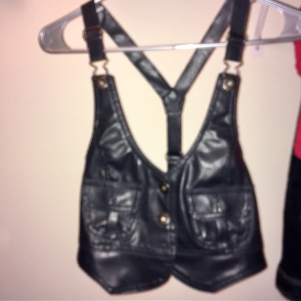 Dark blue leather vest